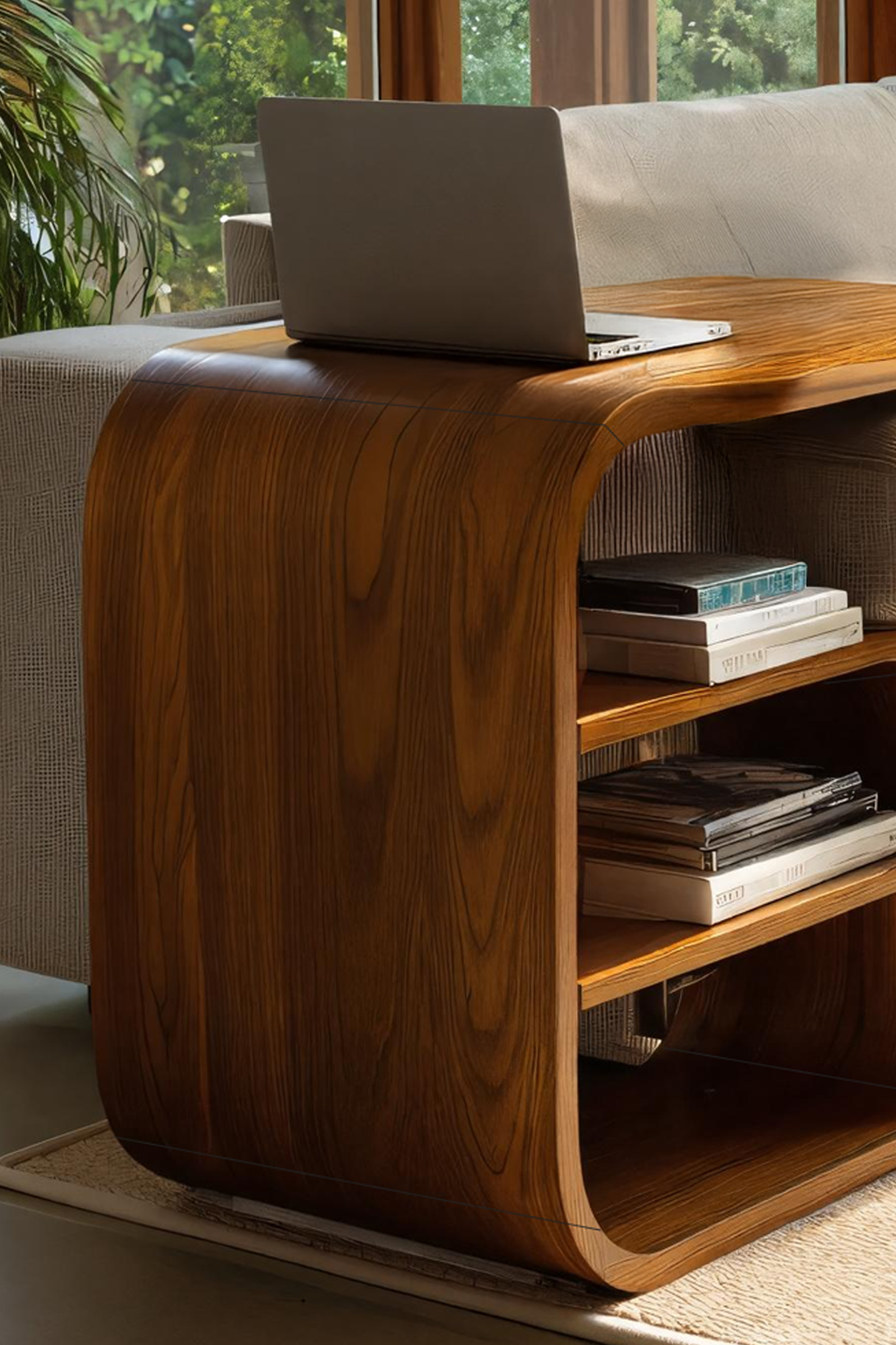 Handcrafted Wooden Side Table For Entryway Design And Home Decor