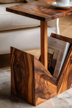 Farmhouse Handcrafted Wooden Side Table For Bedroom Decor