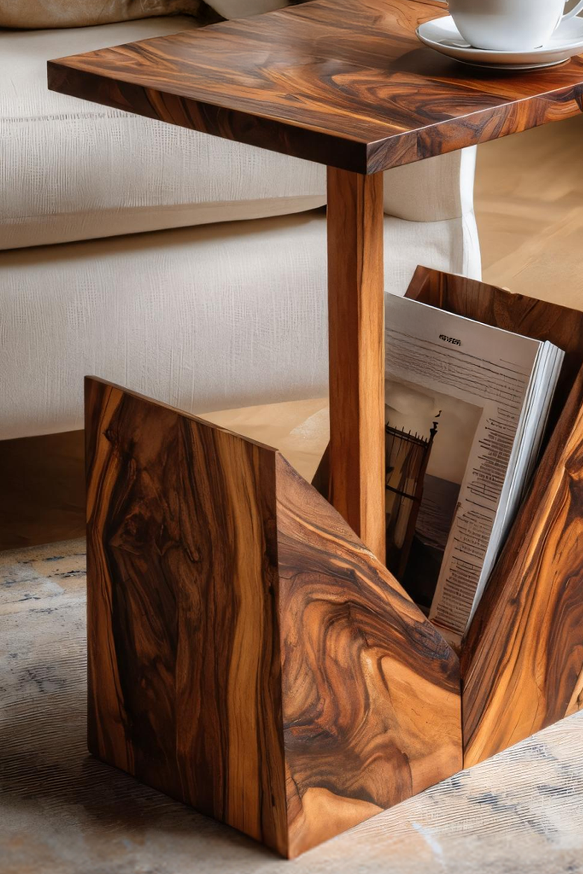 Farmhouse Handcrafted Wooden Side Table For Bedroom Decor