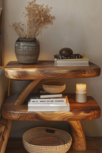 Mid Century Handcrafted Wooden Side Table For Furniture Decor