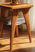 Mid Century Handcrafted Solid Wood Side Table For Bedroom Decor