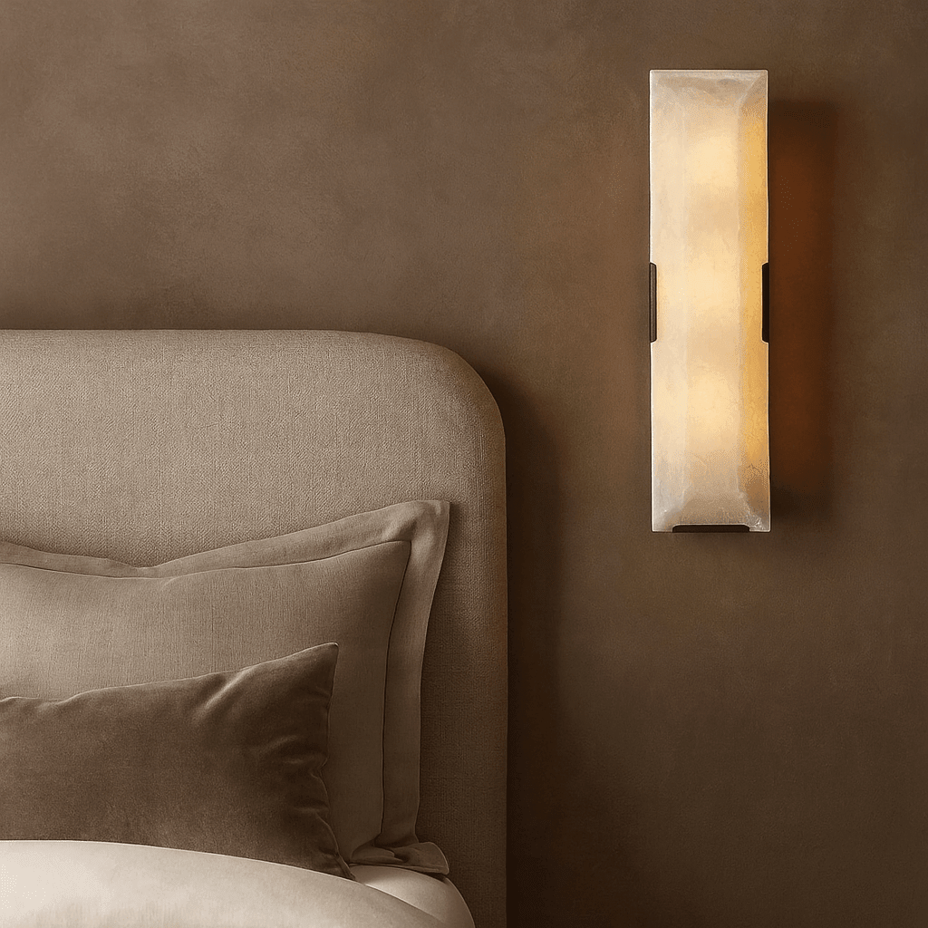 Brookhill calcite wall sconce full view