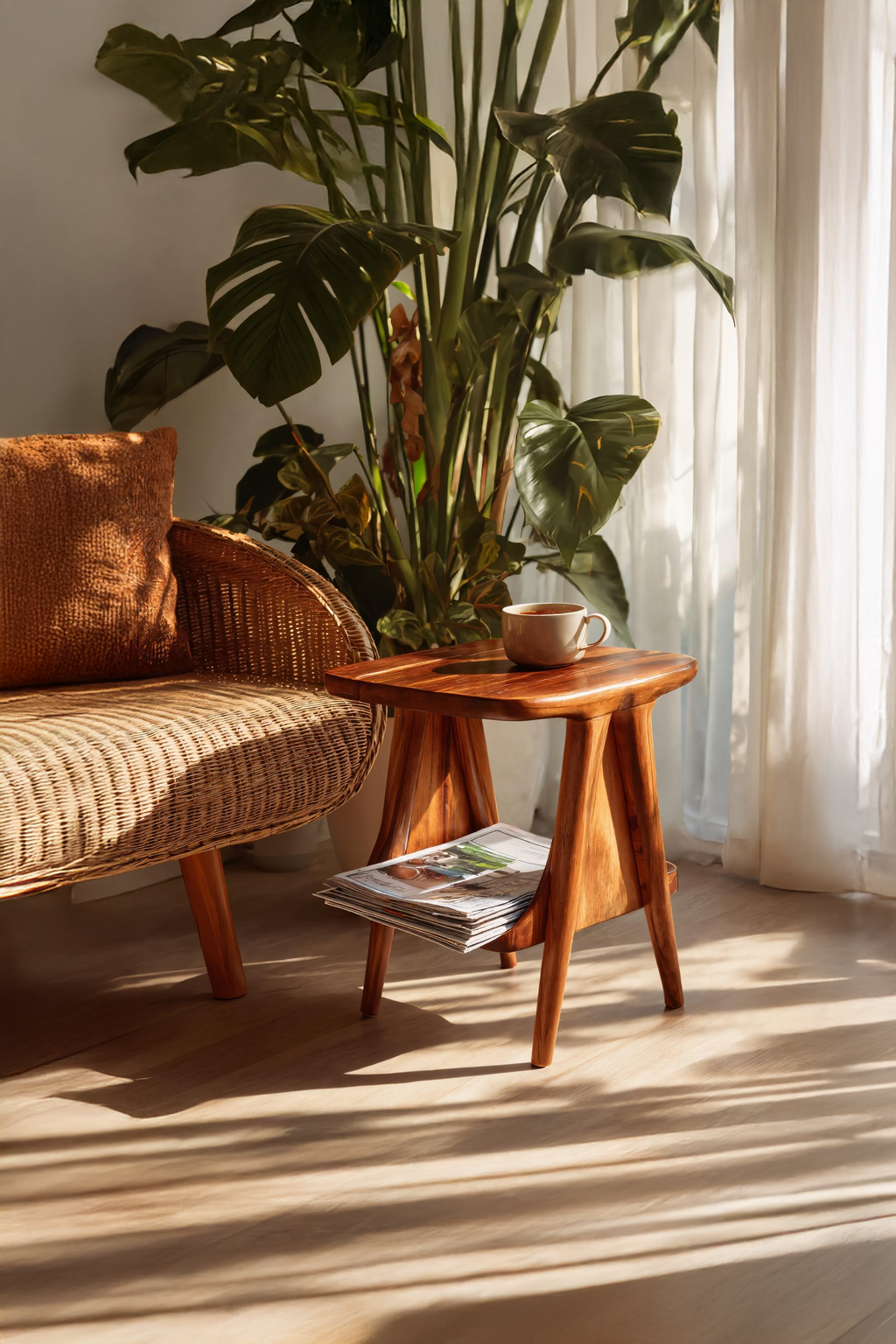Modern Solid Wood Side Table For Entryway Design And Decor