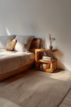 Farmhouse Solid Wood Side Table For Living Room And Bedroom Decor