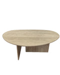 Beige Travertine Organic Egg Shape Coffee Table