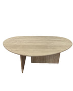 Beige Travertine Organic Egg Shape Coffee Table