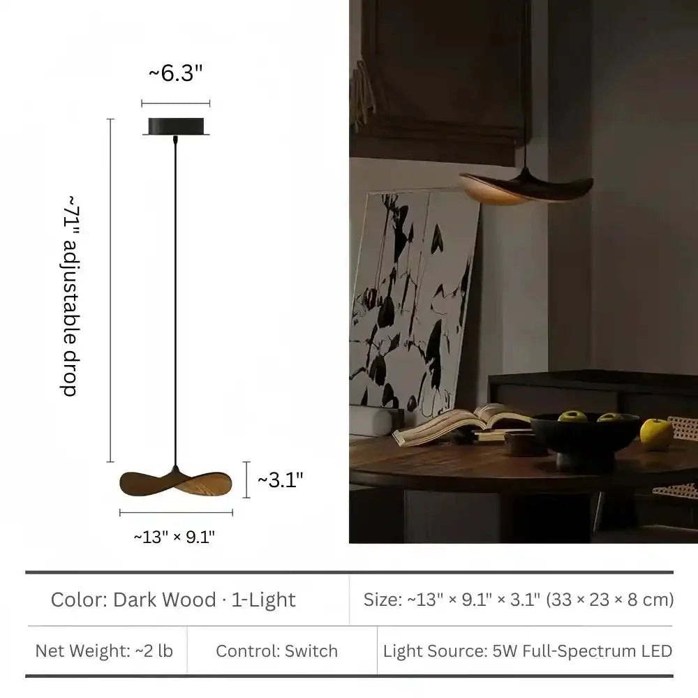 Bidi Multi Light Pendant Chandelier - Dark Wood1 Lightcasivra