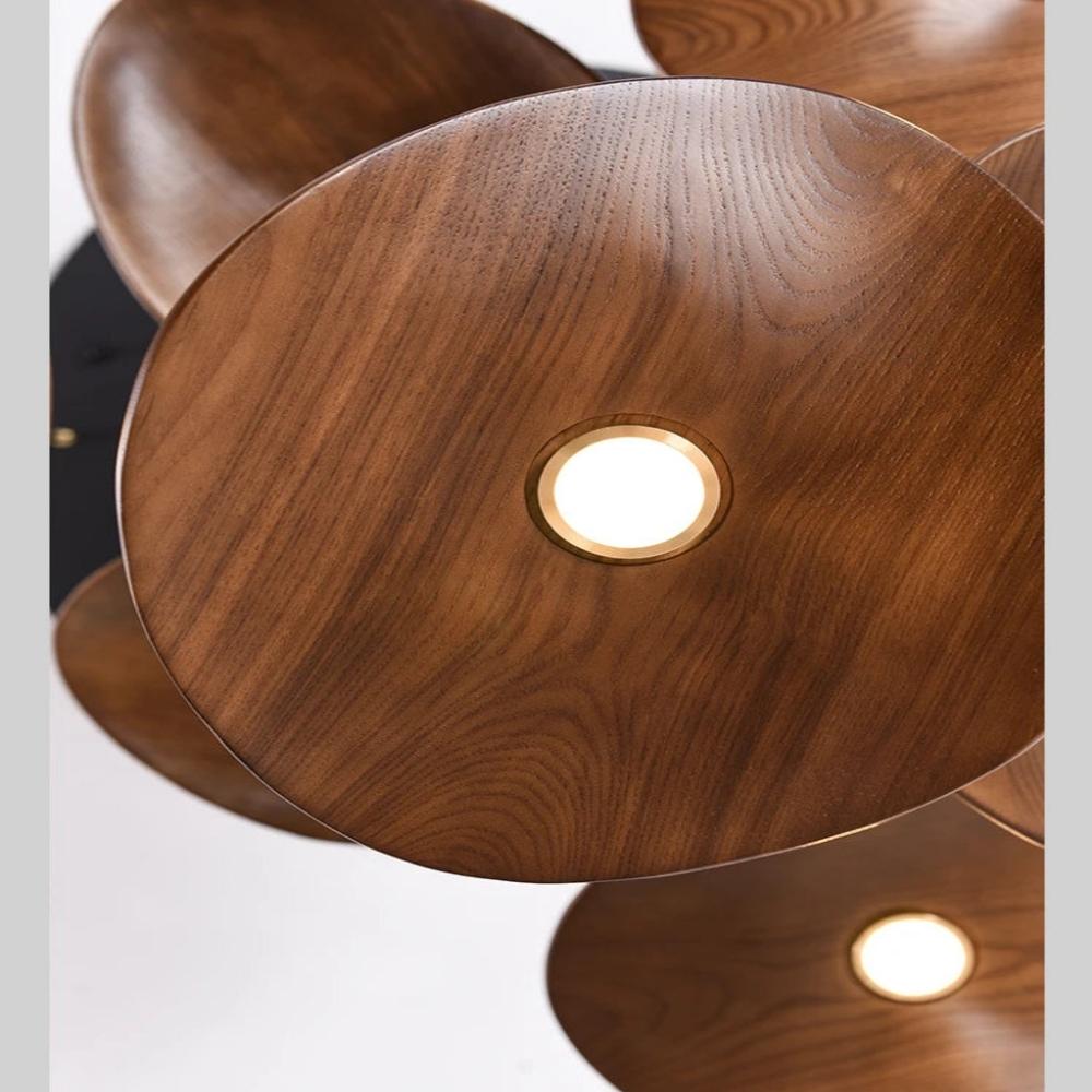 Bidi Multi Light Pendant Chandelier - Light WoodRound 10 Lightcasivra
