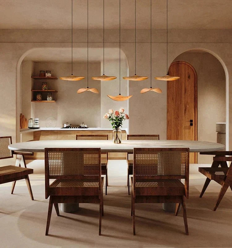 Bidi Multi Light Pendant Chandelier - Dark WoodLong 7 Lightcasivra