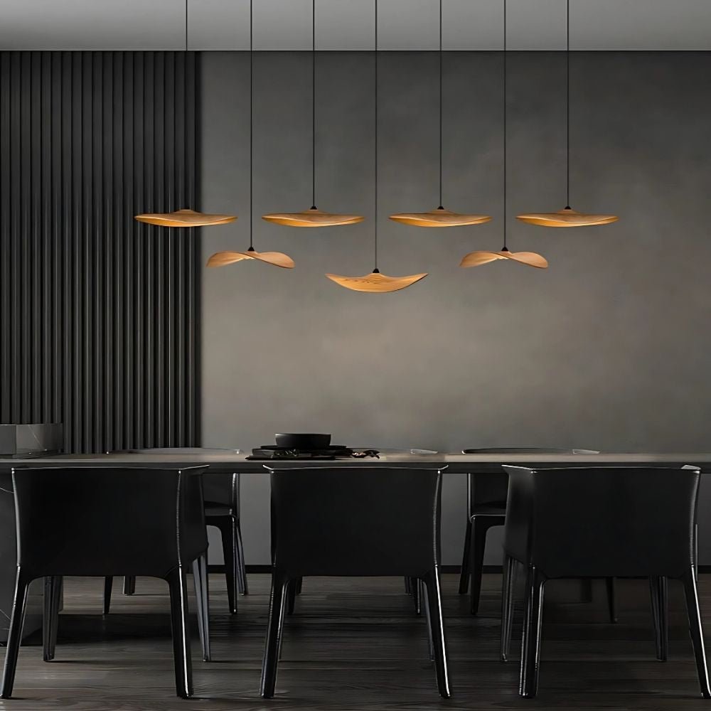 Bidi Multi Light Pendant Chandelier - Light WoodRound 7 Lightcasivra