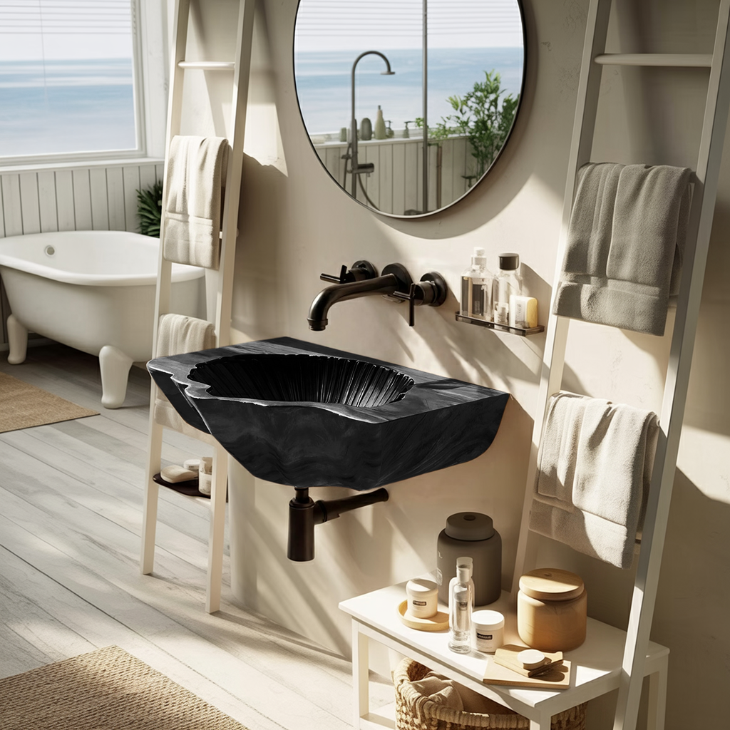 Modern Wooden Wall Mounted Bathroom Sink For Floating Bathroom Design