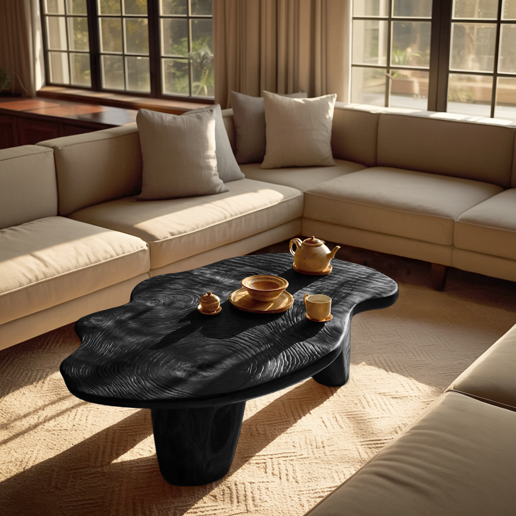 Modern Solid Wood Abstract Coffee Table For Furniture Decor