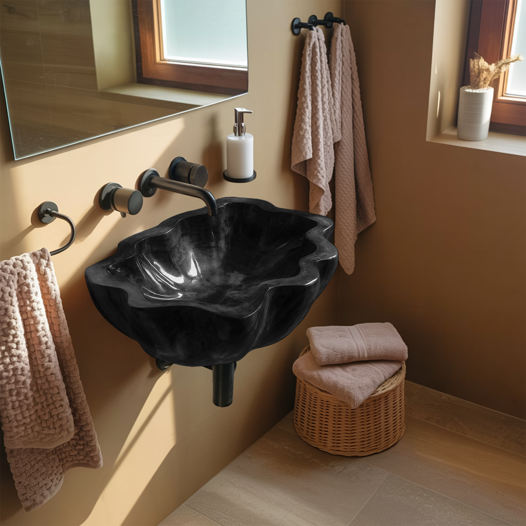 Handcrafted Solid Wood Wash Basin For Artistic Bathroom Interior Decor