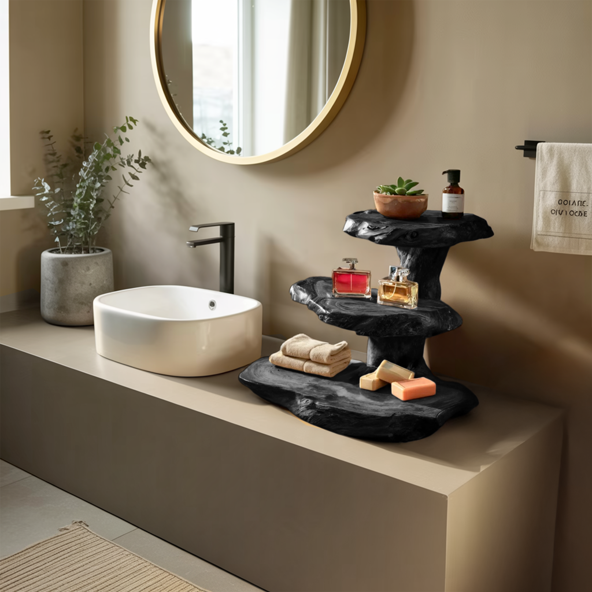 Rustic Bathroom Shelf Nature Inspired For Bathroom