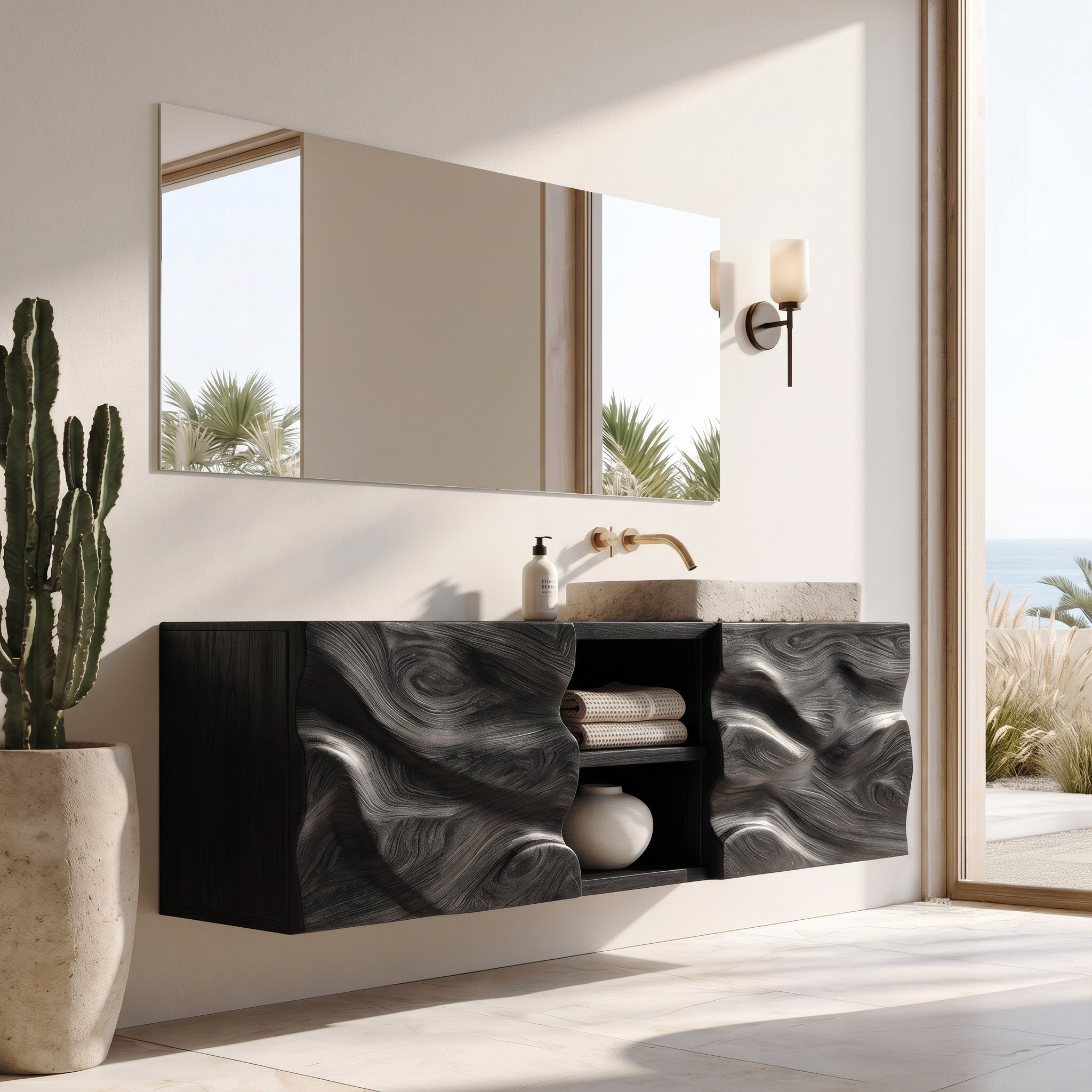 Handcrafted Wall Bathroom Vanity For Modern Bathroom