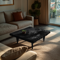 Farmhouse Solid Wood Irregular Coffee Table For Entryway