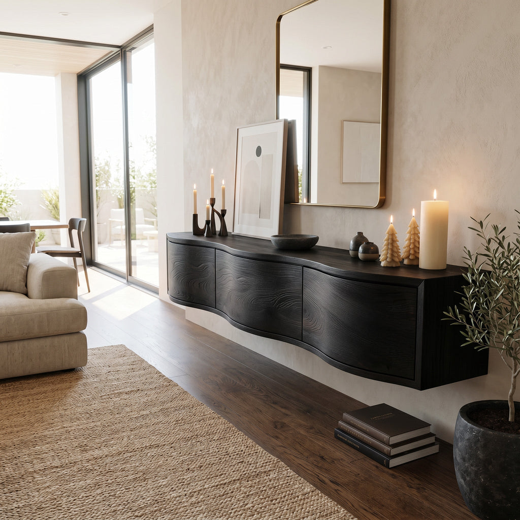 Modern Floating TV Shelf For Holiday Decoration