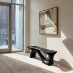 Modern Sculptural Bench With Organic Design For Living Room