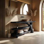Mid Century Live Edge Bathroom Vanity For Elegant Bathroom Decor