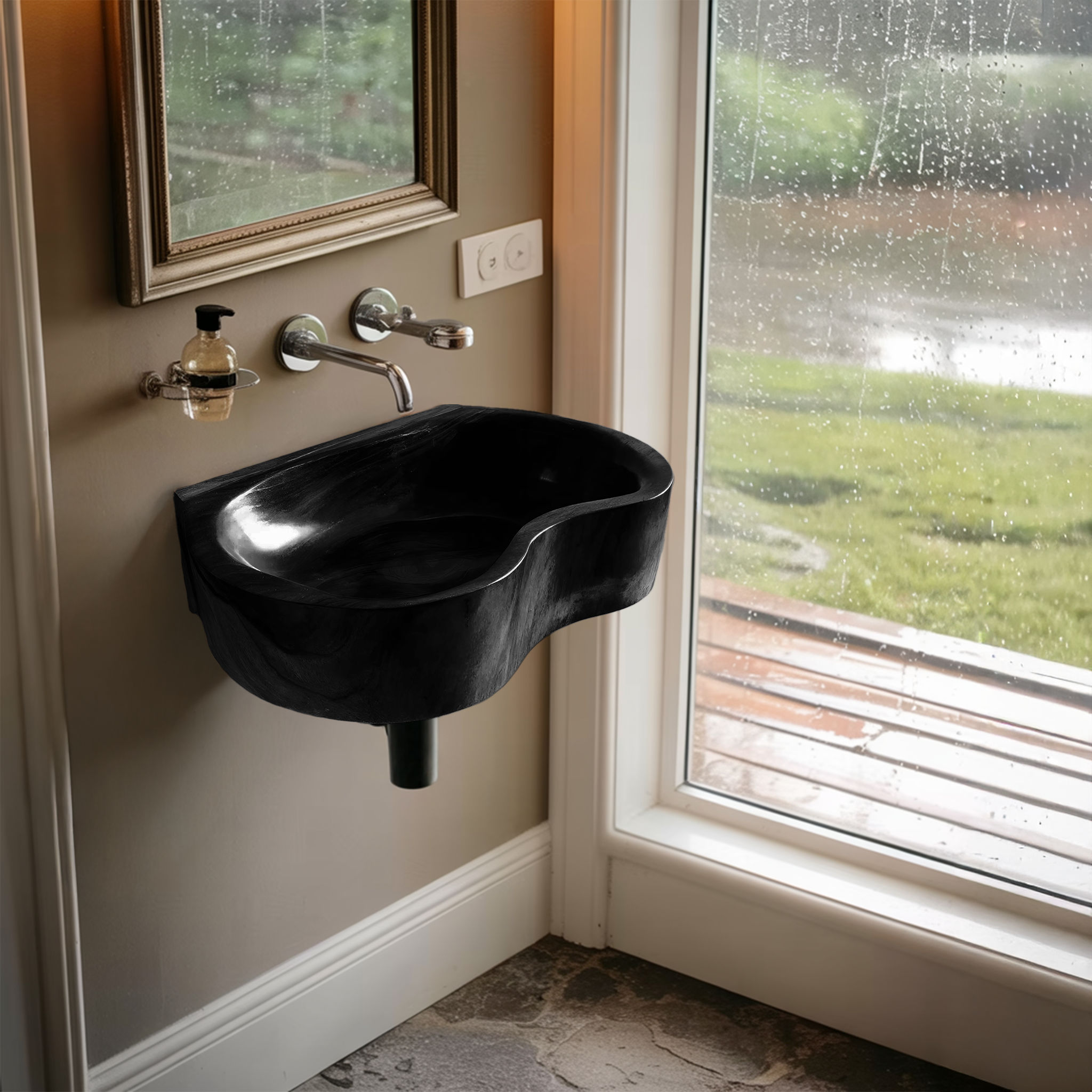Mid Century Solid Wood Wash Basin For Elegant Bathroom Furniture Decor