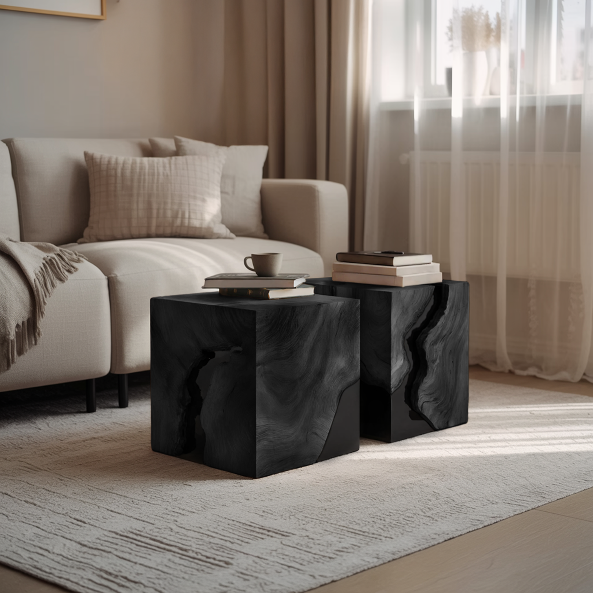 Modern Solid Wood Square Coffee Table For Home Style