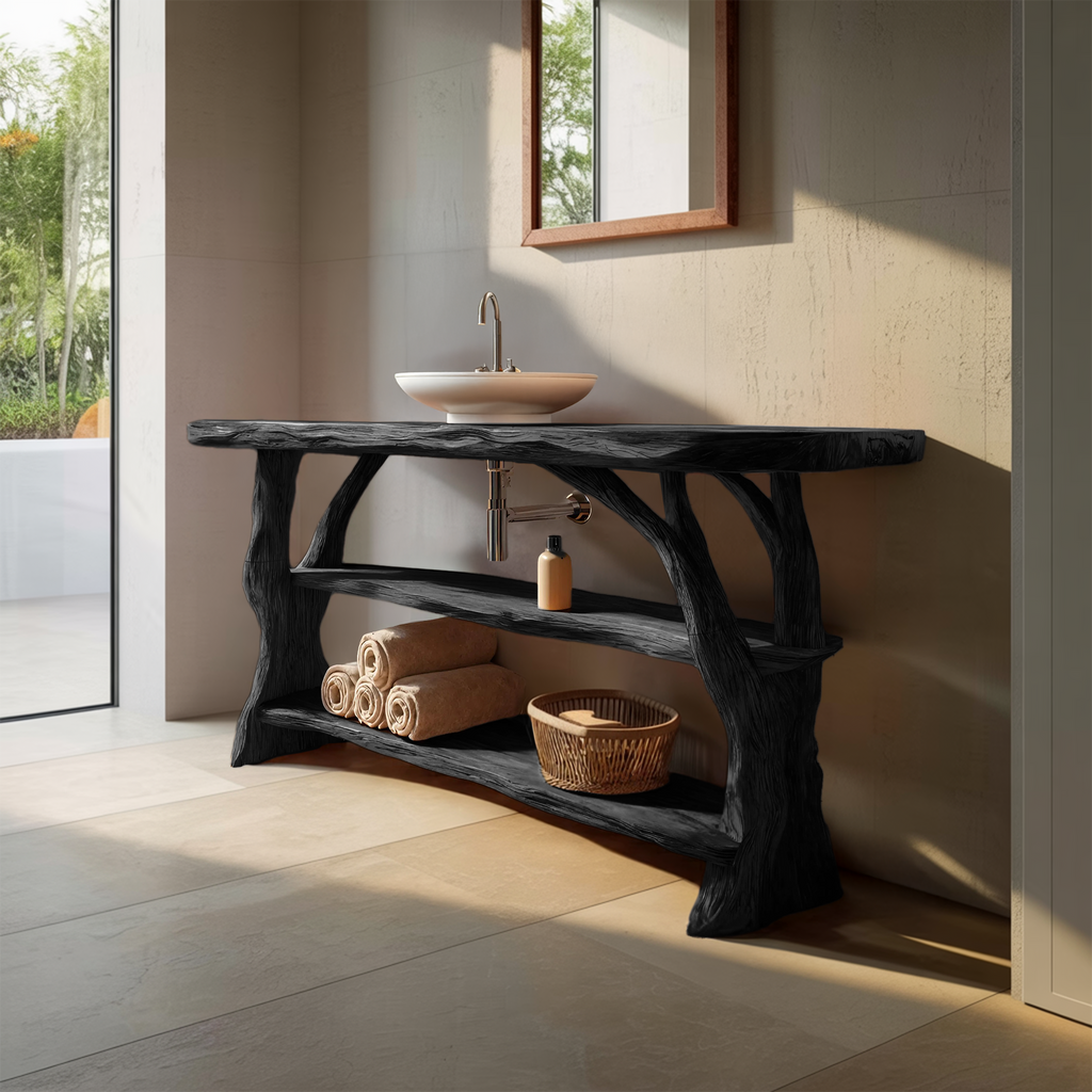 Farmhouse Handcrafted Live Edge Bathroom Vanity For Bathroom Decor