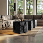 Farmhouse Wooden Cube Table For Modern Furniture Design