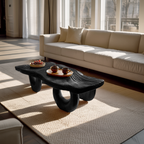 Mid Century Wooden Live Edge Coffee Table For Living Room