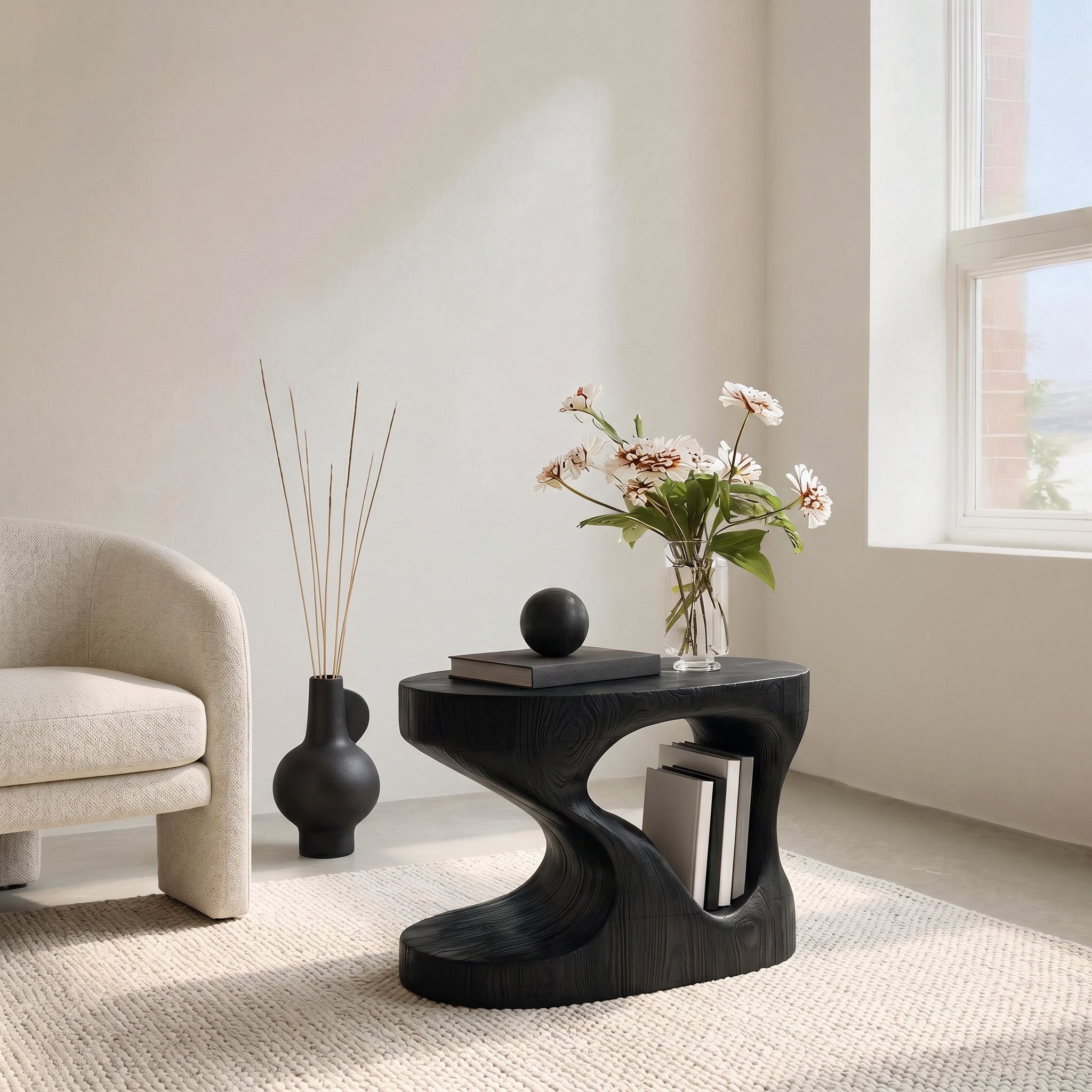 Modern Organic Side Table For Living Room Or Bedroom