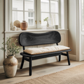 Modern Bench With Curved Backrest For Bedroom