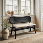 Modern Bench With Curved Backrest For Bedroom