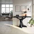 Farmhouse Solid Wood Console Table Organic Sculptural For Bedroom Decor