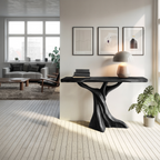 Farmhouse Solid Wood Console Table Organic Sculptural For Bedroom Decor