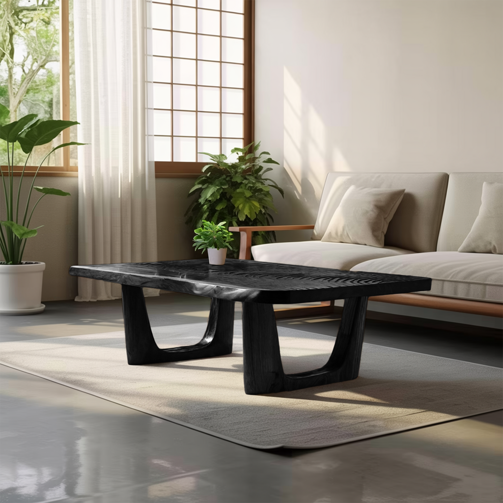 Handcrafted Modern Solid Wood Coffee Table For Living Room