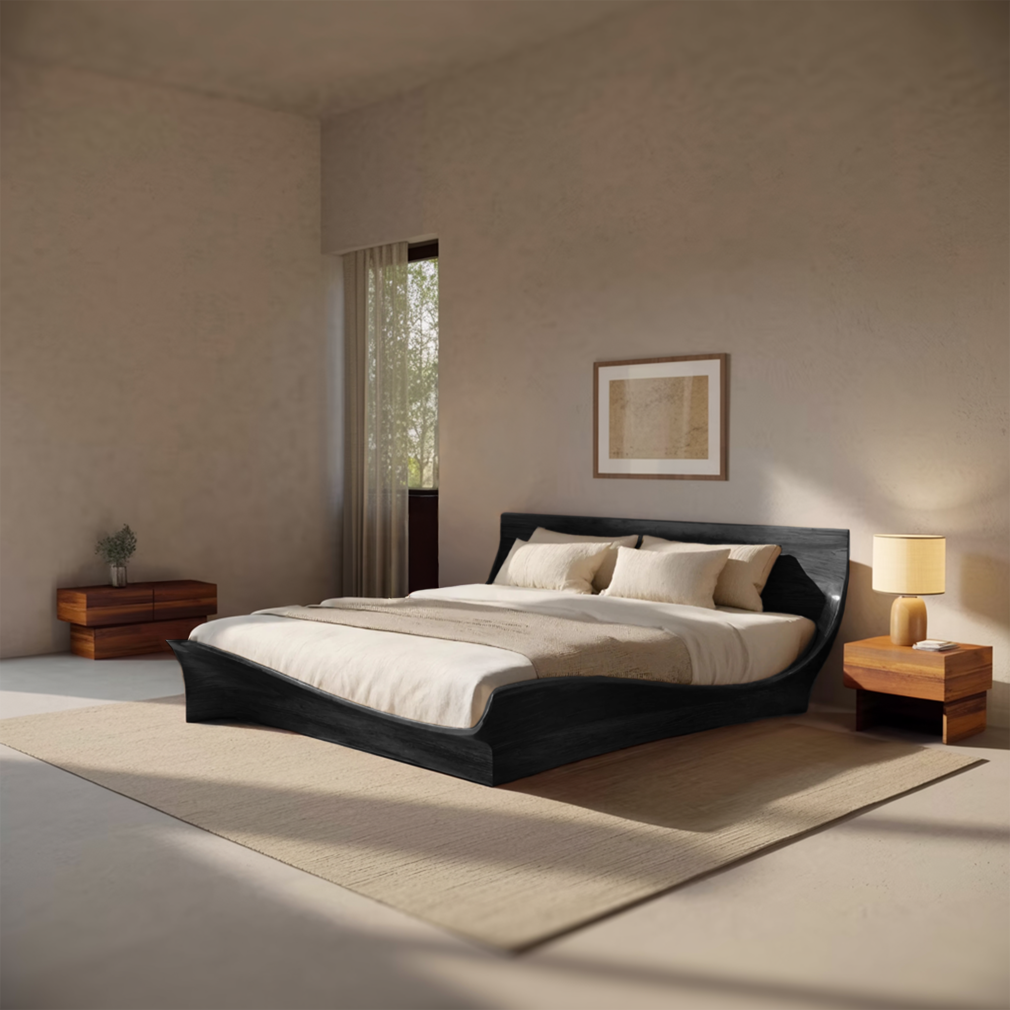 Handcrafted Bed Frame And Headboard For Modern Bedroom