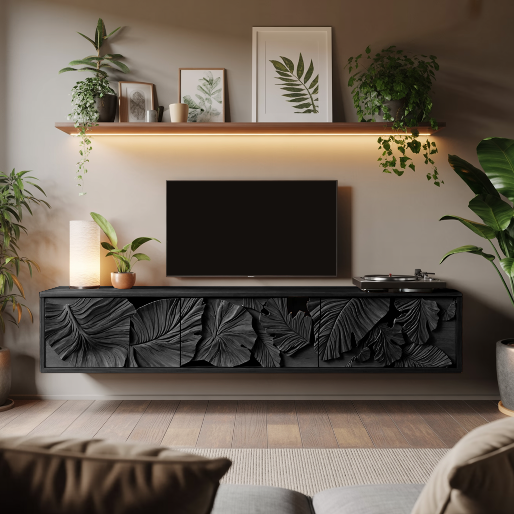Rustic TV Cabinet For Farmhouse Living Room
