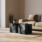 Farmhouse Wooden Cube Coffee Table For Farmhouse Living Room