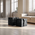 Mid Century Wooden Cube Coffee Table For Living Room Decor