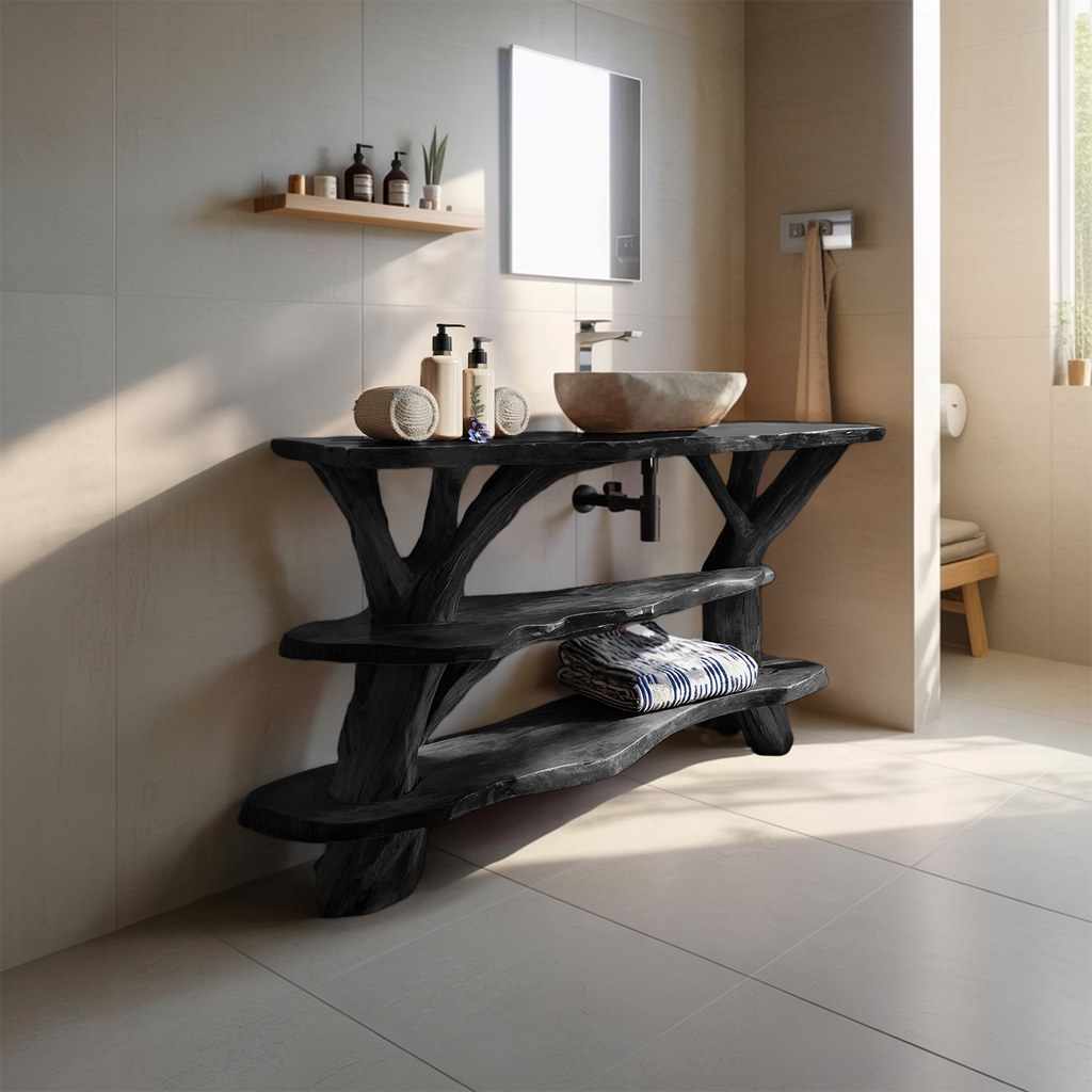 Modern Handcrafted Live Edge Bathroom Vanity For Elegant Bathroom Decor