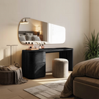 Modern Sculptural Vanity Table With Drawer Storage For Bedroom