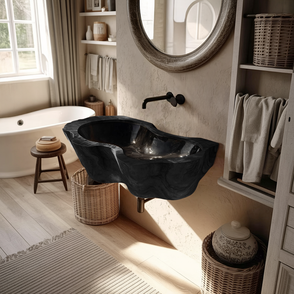Farmhouse Live Edge Wood Vanity Sink For Natural Furniture Decor