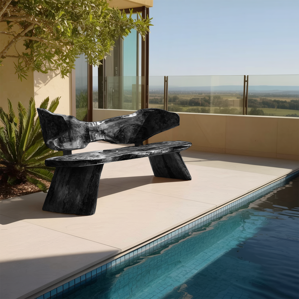 Farmhouse Ergonomic Wood Bench For Backyard Retreat
