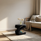 Artistic Side Table With Storage Shelf For Living Room
