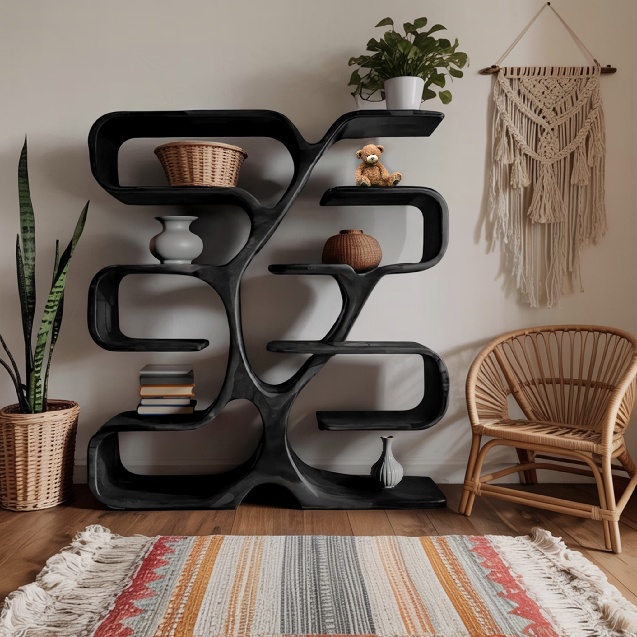 Artistic Bookshelf Display For Living Room Or Home Office