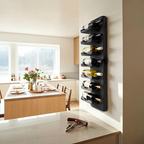Vertical Wine Bottle Holder Wall Mounted For Dining Or Home Bar