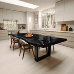 Furniture Decor Modern Solid Wood Dining Table Sleek Edge