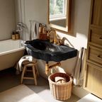 Handcrafted Wall Mounted Wooden Bathroom Sink For Premium Bathroom Design