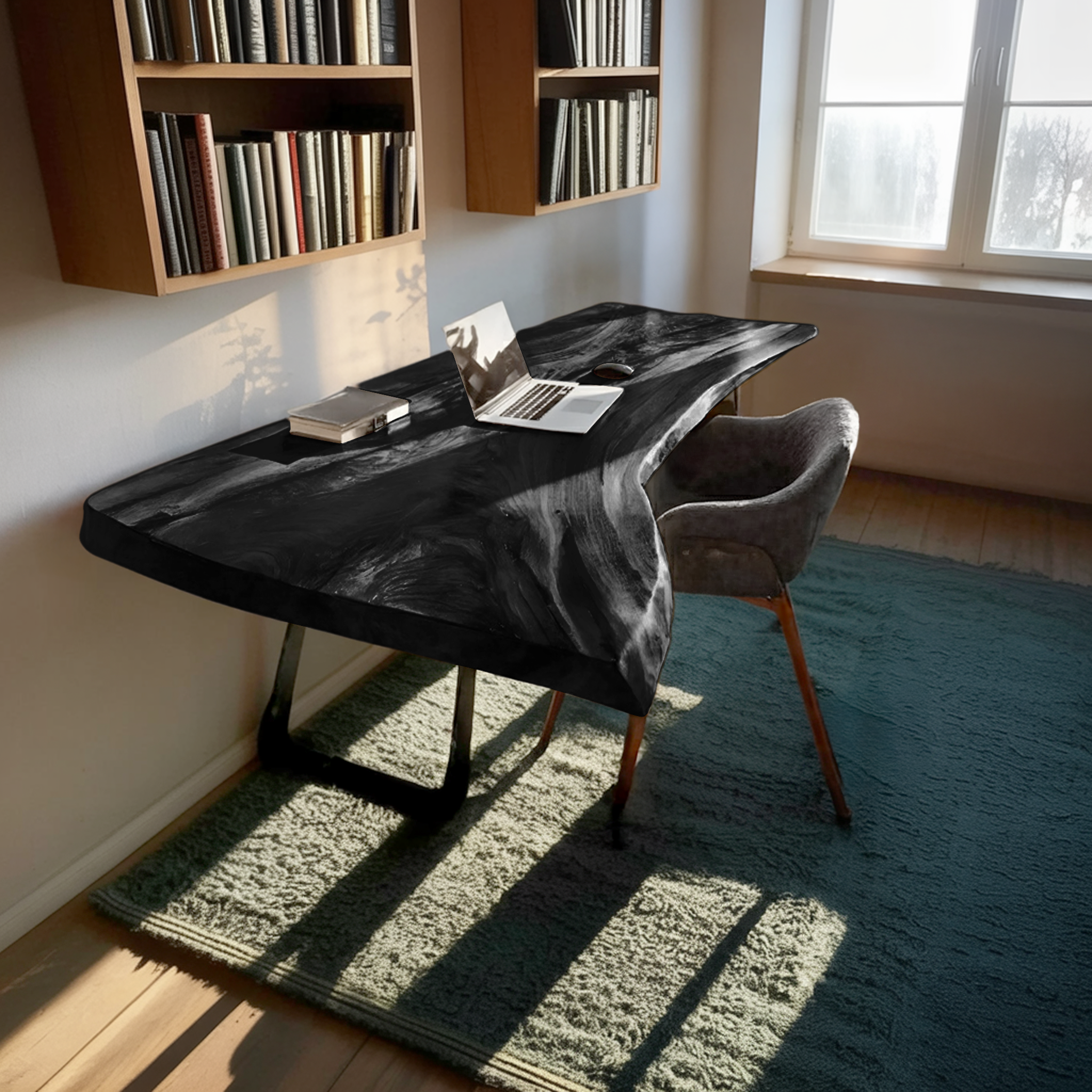 Farmhouse Handmade Live Edge Desk For Interior