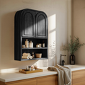 Double Arched Wall Cabinet With Open Shelves For Bathroom