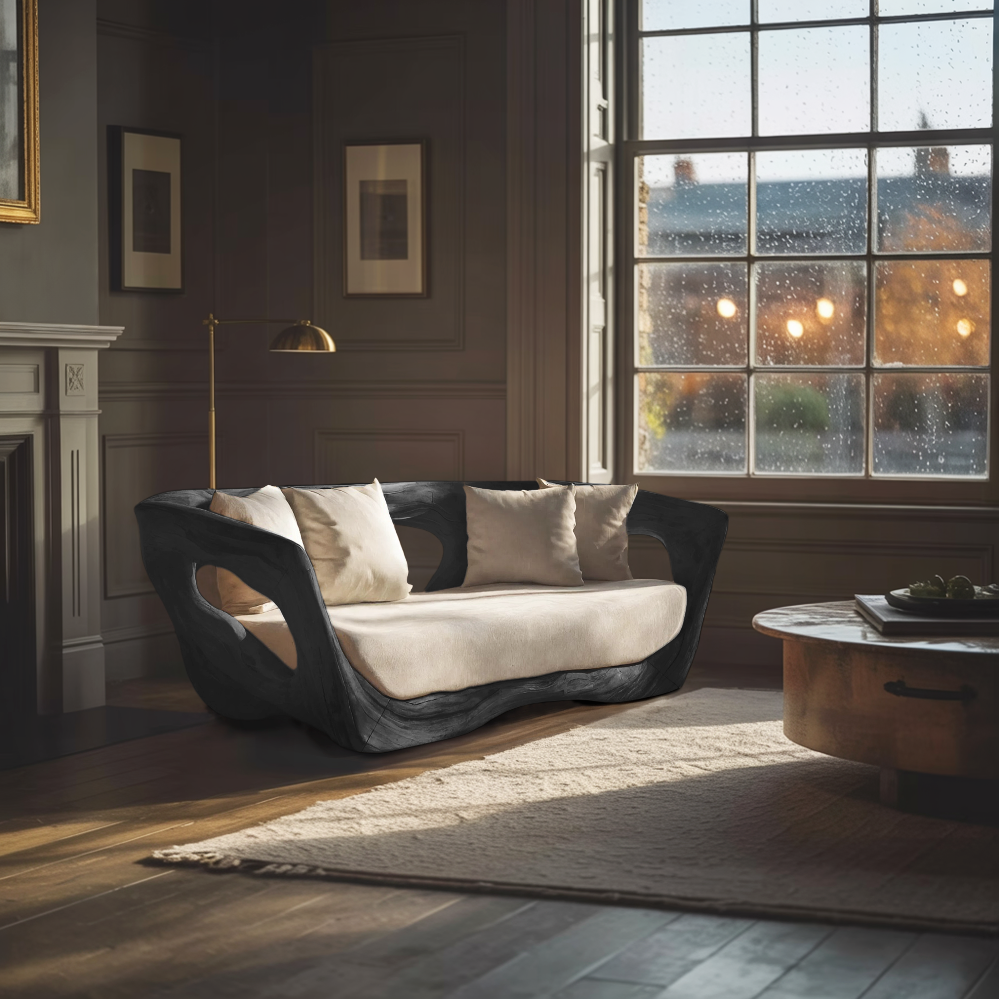 Modern Sculpted Sofa For Living Room Decor